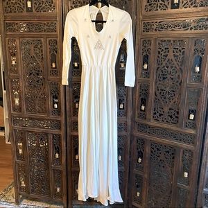 Vintage wide leg jeweled jumpsuit